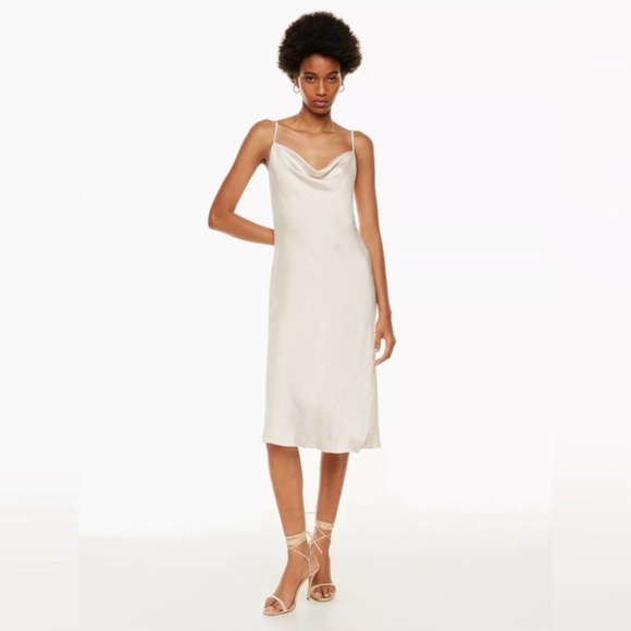 Wilfred Cream Satin Cowlneck Slip Dress - Picture 2 of 5